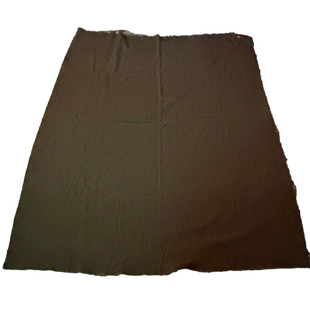 Vintage Green US Military Army Issued Wool Blanket 78" x 63" 1950s-60s